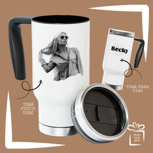 Custom Photo Tumbler, Personalized Travel Mug, Gift for Wedding, Bride, Groom, Couple, Engagement Keepsake, Custom Coffee Cup