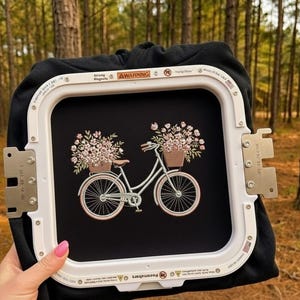Bicycle With Flowers Embroidery Design, Floral Bike Machine File, Bike with Flower Design, Instant Download