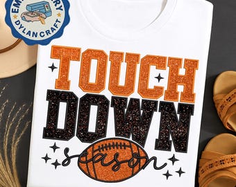 Touch Down Season Applique Embroidery Design, American Football Embroidery File, Football Mama Machine File, Sports Mom, Instant Download