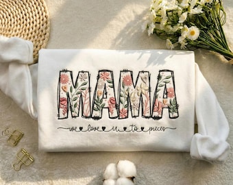 Diseño de bordado "Mamá te amamos", diseño de bordado "Mamá te amamos", diseño de "Mamá con flores silvestres" - Pes Vp3 Dst Jef Exp