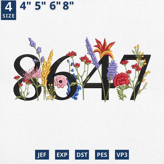 8647 FDT Flower Embroidery Design, Democrat 8647 Embroidery, Funny
