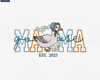 Motif de broderie Mama Goose, broderie Mama Silly Goose, motif Mama Goose vintage, bonne fête des mères, cadeau pour maman, téléchargement immédiat