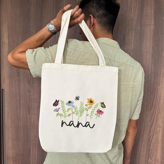 Floral Nana Embroidery Design, Nana Wildflower Embroidery, Floral