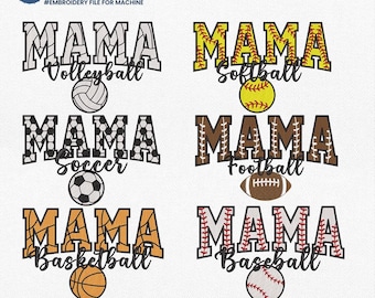 Broderie Gameday Mama, Baseball Mama Design, broderie Mama softball, fichier machine Sports Mama, motif de broderie maman, Pes Vp3 Dst Jef