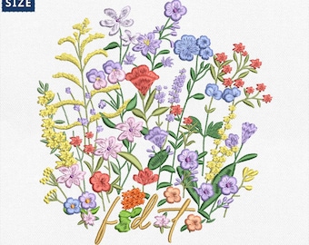 Subtle FDT Embroidery Design, Flower FDT Embroidery, Floral FDT Embroidery File, Vote Blue Election 2024 Democrat Liberal, Instant Download