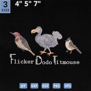 繊細なFDT鳥の刺繍デザイン、反マガ鳥のデザイン、FDTデザイン、フリッカードードーシジュウカラ鳥のデザイン、面白い政治マシンファイル
