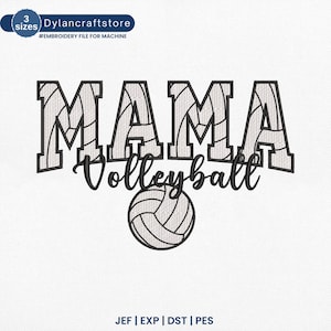 Mama Volleyball Embroidery File, Volleyball Mom Embroidery Design, Sports Mama File , Gameday Mama Embroidery , Mother’s Day Volleyball Gift