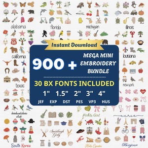 Über 900 Mega-Mini-Stickdateien, Baby-Mädchen, Vogelbeobachtung, Bundesstaat, Sauerteig, Cheerleader, Pflanzenmama, Y2K-Maschinendateien, Sofort-Download