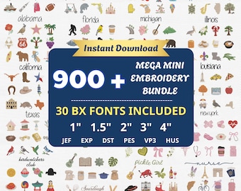 900+ Mega Mini Broderipaket, Flicka, Fågelskådning, Stat, Surdegsbroderi, Cheerleader, Växtmamma, Y2K-maskinfiler, Omedelbar Nedladdning