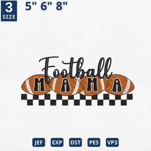 Mama Football Embroidery File, Football Embroidery Design, Fall Season Gift, Gameday Embroidery File, Sports Mama Design, Instant Download
