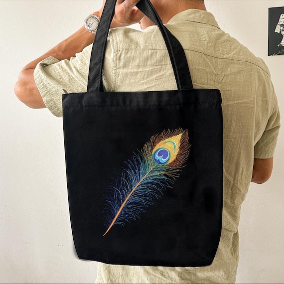 孔雀の羽の刺繍デザイン、エレガントな鳥の羽の機械刺繍ファイル