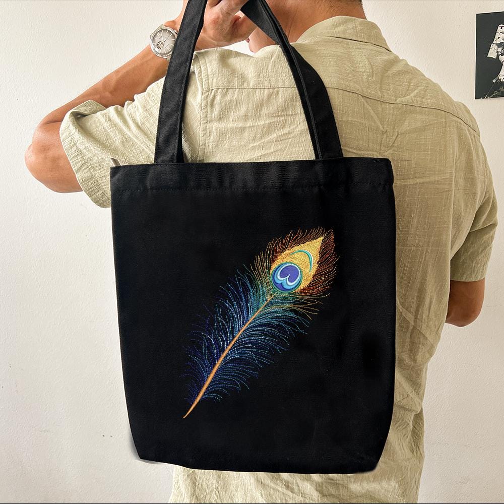 孔雀の羽の刺繍デザイン、エレガントな鳥の羽の機械刺繍ファイル