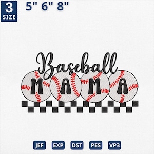 Mama Baseball Embroidery File, Baseball Embroidery Design, Mama Embroidery Design, Gameday Embroidery, Sports Mama Design, Instant Download