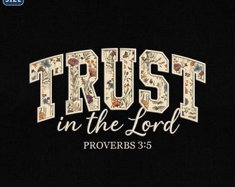 Trust In The Lord Applique Embroidery Design, Christian Bible Verse Embroidery, Religious Faith Machine File, Pes, Dst, Exp, Jef, Vp3, Hus