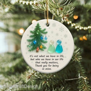 Gepersonaliseerde vriendschap zeeglasornament, tijdloze vriendschapsaandenken, kerstcadeau vrienden, ornament beste vrienden, decor kerstboom