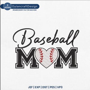 Baseball Mom Embroidery File, Baseball Mama Embroidery Design, Fall Season Gift, Gameday Embroidery, Sports Mom Design, Instant Download