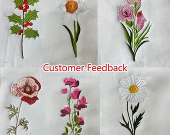 誕生月の花刺繍セット、12ヶ月花刺繍マシンファイル、12種類の花の
