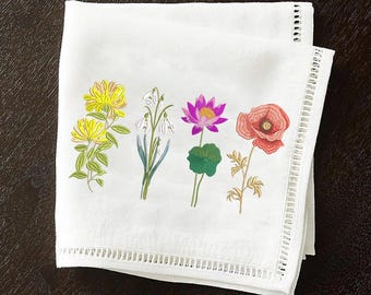 誕生月の花刺繍セット、12ヶ月花刺繍マシンファイル、12種類の花の