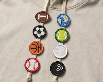 Sport Ball Hoodie String Charm Embroidery Bundle, Football Soccer Baseball Basketball Embroidery, ITH Sport Machine File, Instant Download