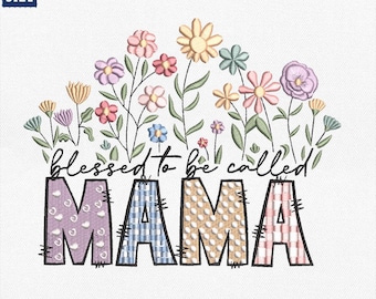 Floral Mama Embroidery Design, Mama Embroidery Design, Mama We