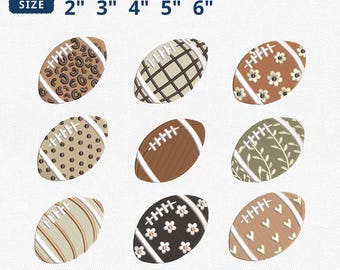 Boho Football Embroidery Bundle, Preppy Football Fall Pumpkin Embroidery, Game Day Season Machine File, Football Mom, Instant Download