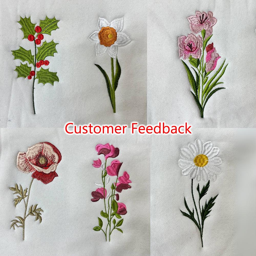 誕生月の花刺繍セット、12ヶ月花刺繍マシンファイル、12種類の花の