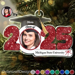 Personalized Graduation Ornament, Personalized Class of 2025 Ornament, High School Graduation Gift, College Graduated, New Graduate Gift