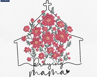 Betende Mama Stickdatei, Kirche und Glaube, Maschinenstickdatei, Stickdatei, Instant Download, PES DST