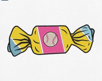 Ricamo a macchina Baseball Candy, ricamo a macchina Doubles Bubbles Baseball, doppi e bolle, doppi giochi Baseball, download immediato