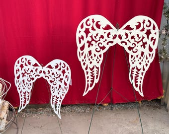 Laser cut angel wings for cemetery, gravesite, flowers, memorial, funerals, wall art