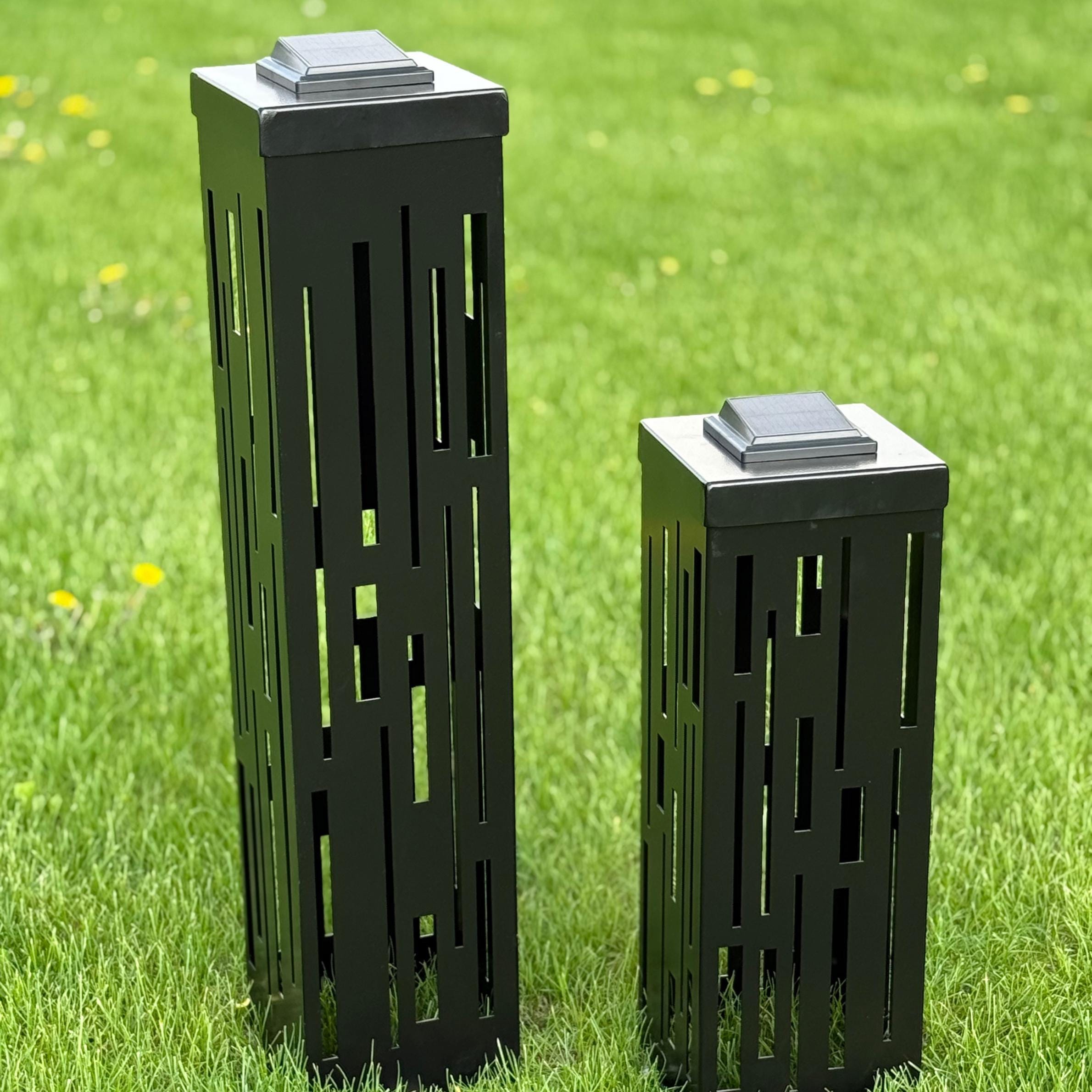 Garden Column - Garden Pillar - Steel Metal art / Metal Decor / Outdoor Decor / Garden Art / Lighted Column