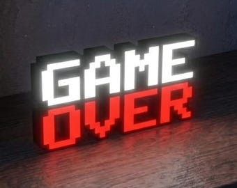 Game Over Retro Arcade LED Light Box Sign