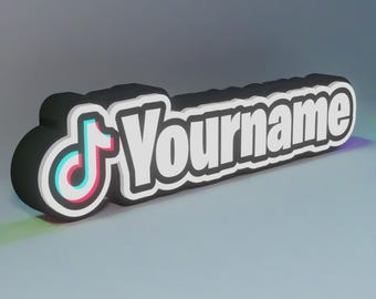 Custom Social Media Name Led Illuminated Lightbox Sign - Personalized Content Creator Name Gift Night Light