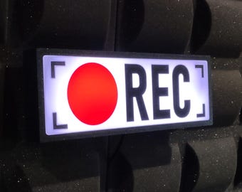 REC LED Wall Studio Sign – Illuminated Broadcast Sign for Radio, TV, Media Studios, Home Recording Studio, Podcast, Audio Production