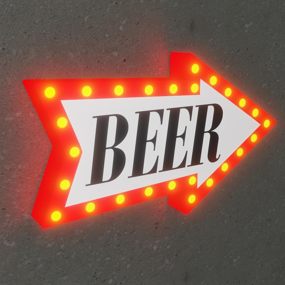 Beer Bar Illuminated Wall Sign - Multi-color LED Wall Sign - Perfect ...