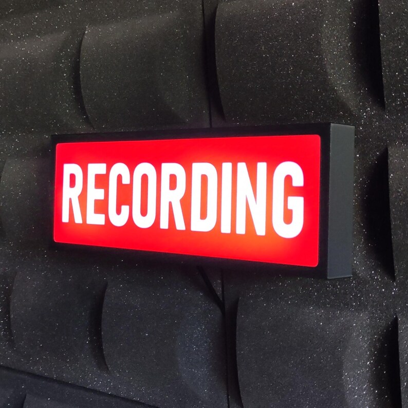 RECORDING LED Wall Studio Sign – Illuminated Broadcast Sign for Radio ...