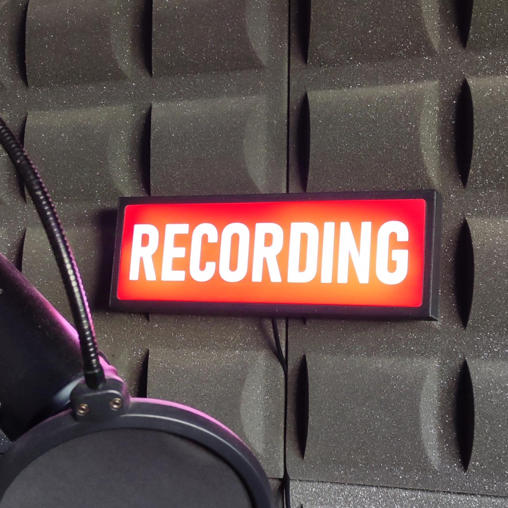 RECORDING LED Wall Studio Sign – Illuminated Broadcast Sign for Radio ...