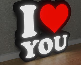 I LOVE YOU Led Sign - Illuminate Your Love: LED Sign for Bedrooms, Anniversaries, and Special Moments