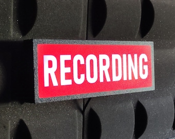 RECORDING LED Wall Studio Sign – Illuminated Broadcast Sign for Radio, TV, Media Studios, Home Recording Studio, Podcast, Audio Production
