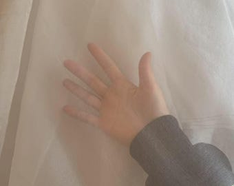 Pure Mulberry Silk Organza Fabric:  Sheer Gauze, lightweight, 44" Wide, tariff included for USA