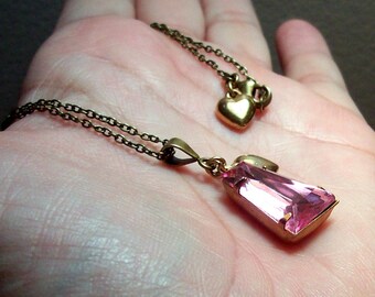 Purple Chalcedony Briolette Pendant with Faceted Opalite Crystal Rondelle Accents in Gold