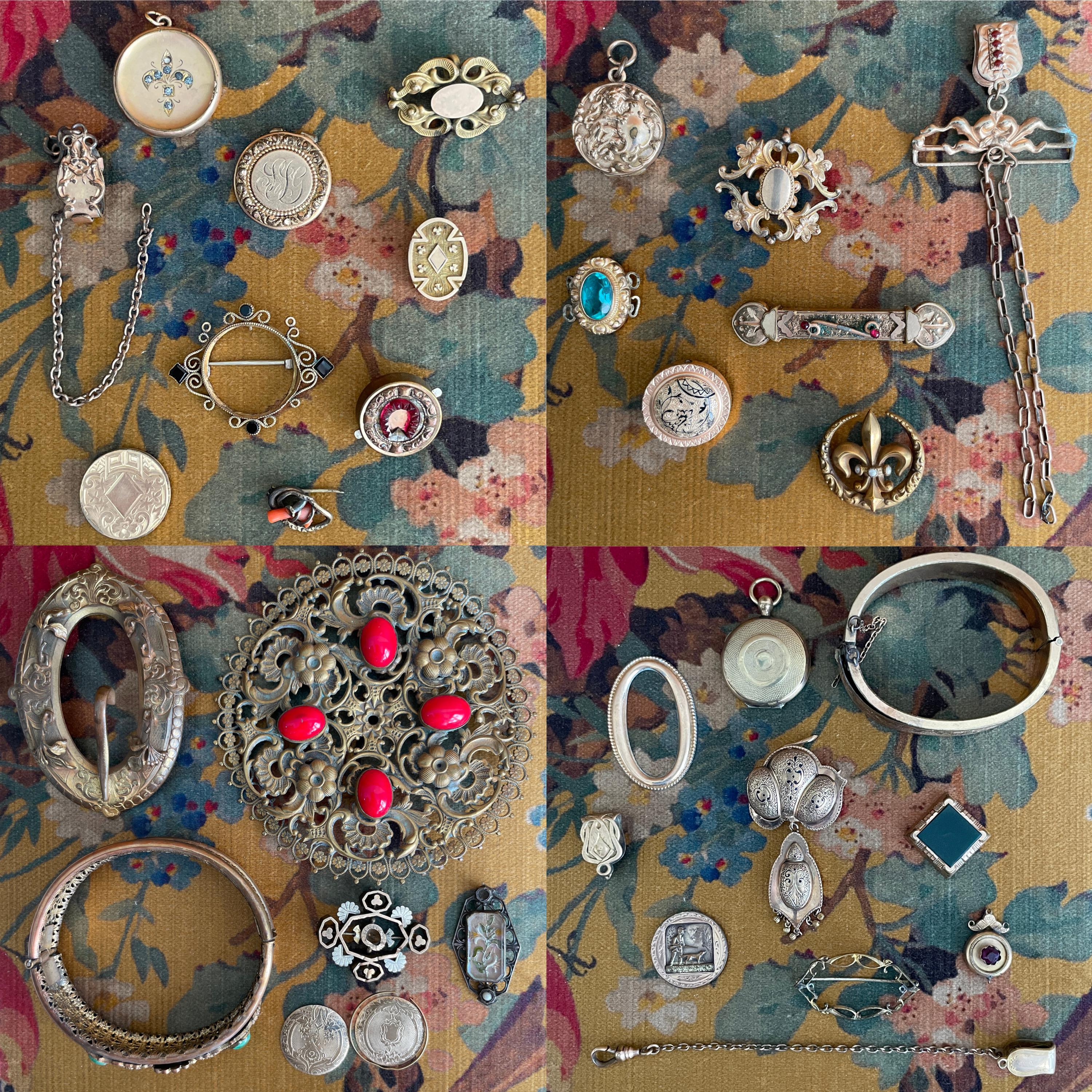 Brass Oxidized Victorian Woman Jewelry Finding – USA Made Stampings Or Charms