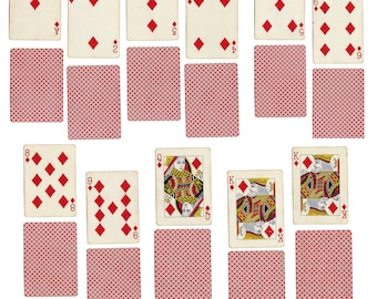 Baraja de cartas Bicycle TRI-PLAID 808 antigua/vintage, individuales, rojas (se venden por separado) (Grupo 3)