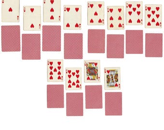 Baraja de cartas Bicycle TRI-PLAID 808 antigua/vintage, individuales, rojas, se venden por separado (Grupo 2).