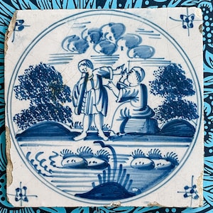 Antique Delft Blue & White Tile c. 18th century