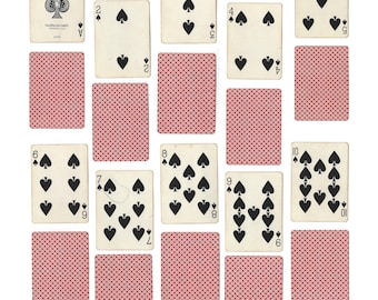 Baraja de cartas Bicycle TRI-PLAID 808 antigua/vintage, individuales, rojas, se venden por separado (Grupo 1).