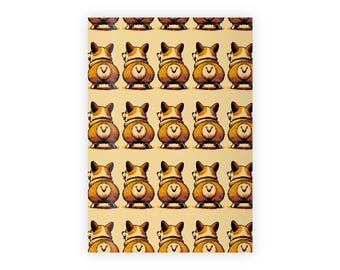 Corgi Butt Wrapping Paper, Dog Lover Gift Wrap, Satin Finish