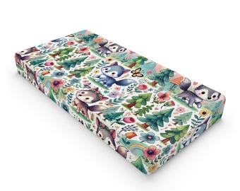 Woodland Animals Changing Pad Cover: Forest Nursery Decor