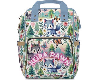 Woodland Animals Diaper Backpack: Forest Creatures Baby Bag