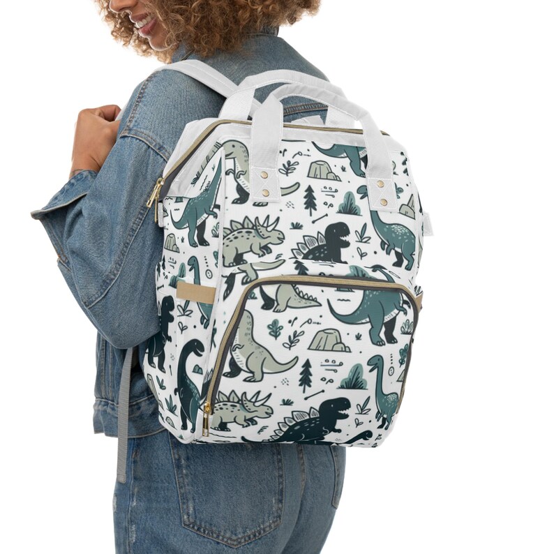 Dinosaur Backpack: Kids Travel Diaper Bag, 1200D Nylon image 5